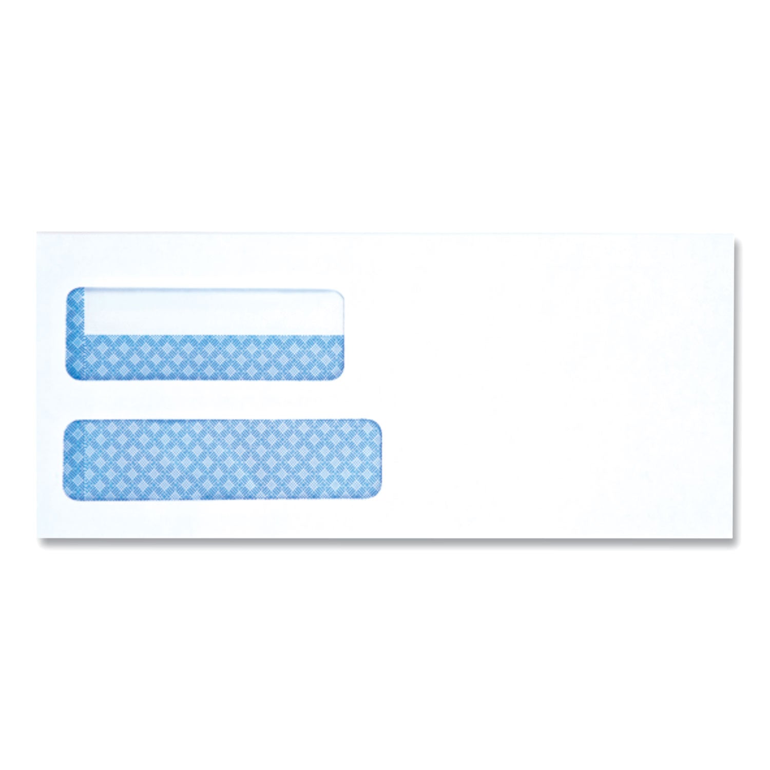 Universal Double Window Business Envelope, #10, Square Flap, Self-Adhesive Closure, 4.13 x 9.5, White, 500/Box (36104)