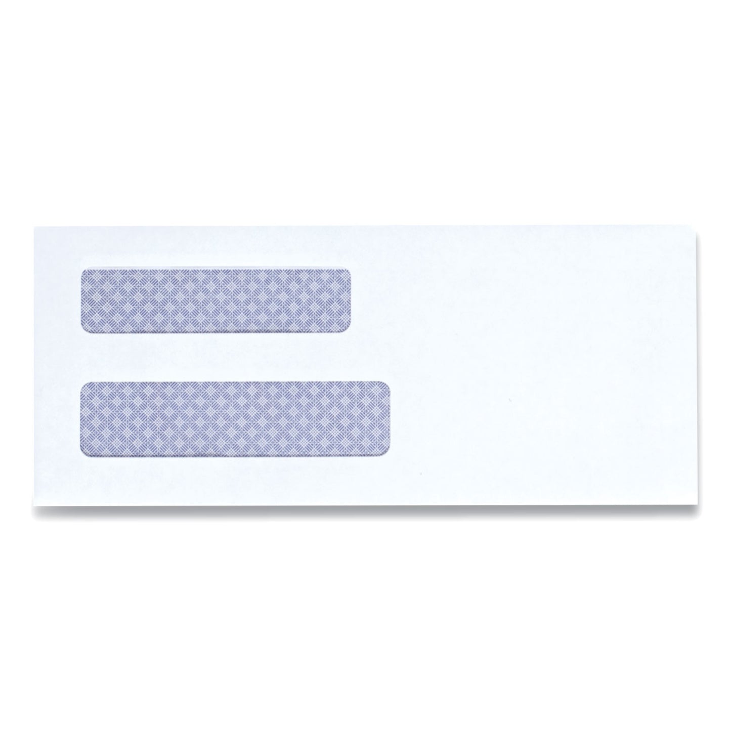 Universal Double Window Business Envelope, #8 5/8, Square Flap, Self-Adhesive Closure, 3.63 x 8.63, White, 500/Box (35218)