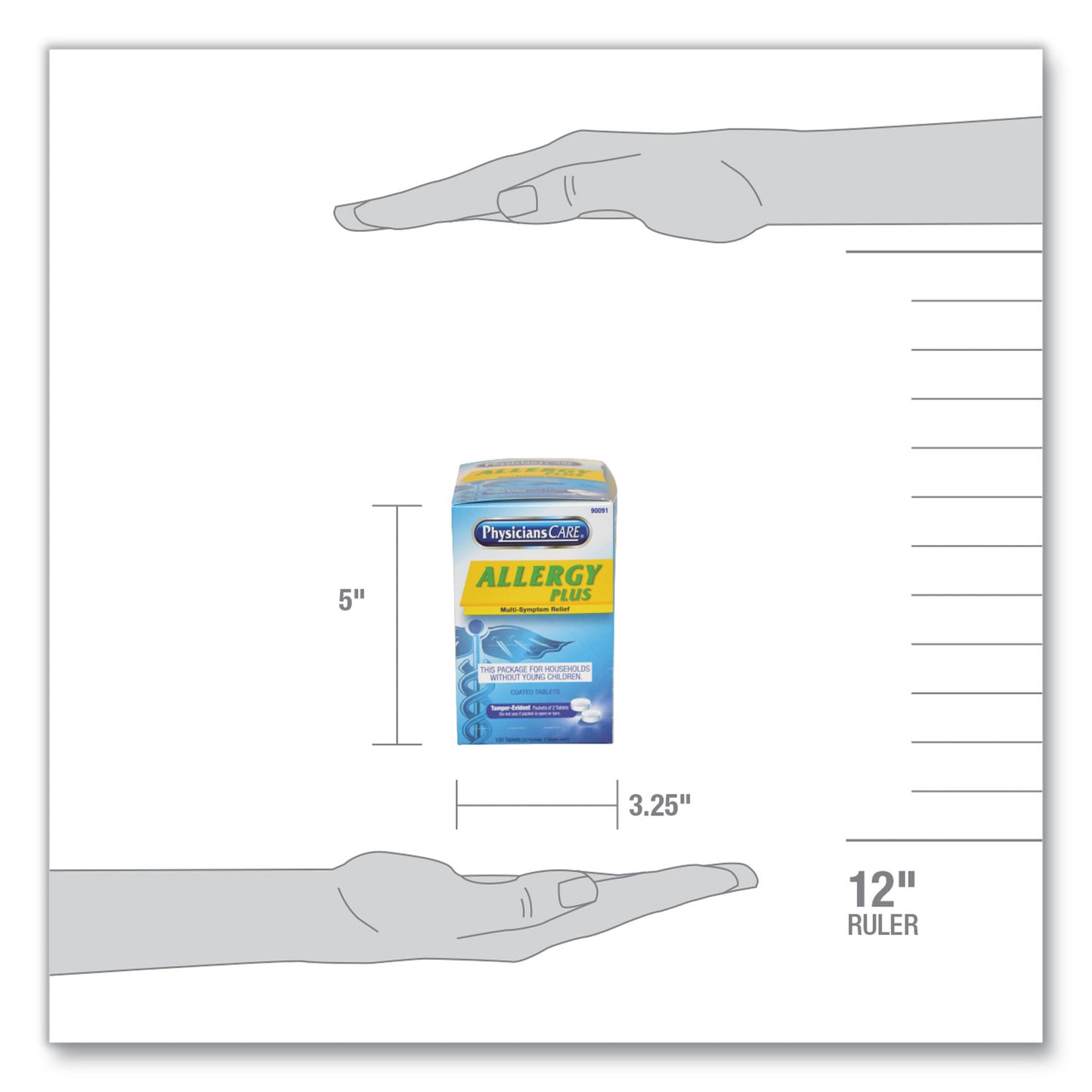 PhysiciansCare Allergy Antihistamine Medication, Two-Pack, 50 Packs/Box (90091)