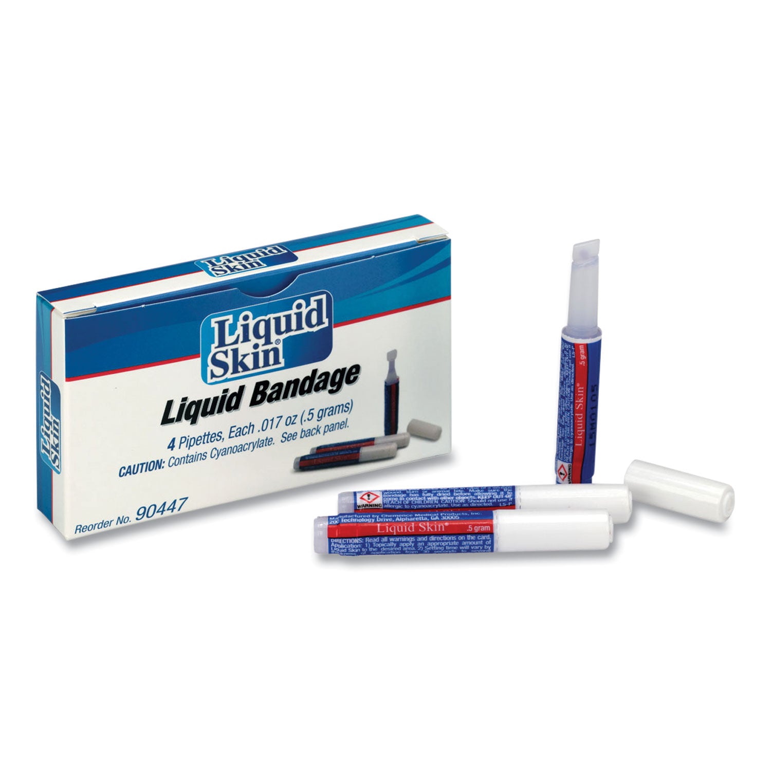 PhysiciansCare Liquid Bandage, 0.017 oz Pipette, 4/Box (90447)