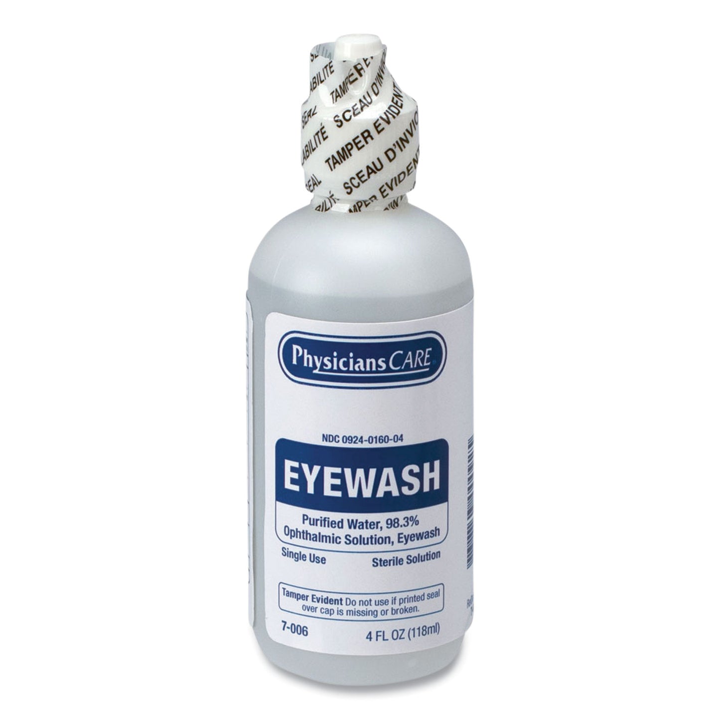 PhysiciansCare First Aid Refill Components Disposable Eye Wash, 4 oz Bottle (7006)