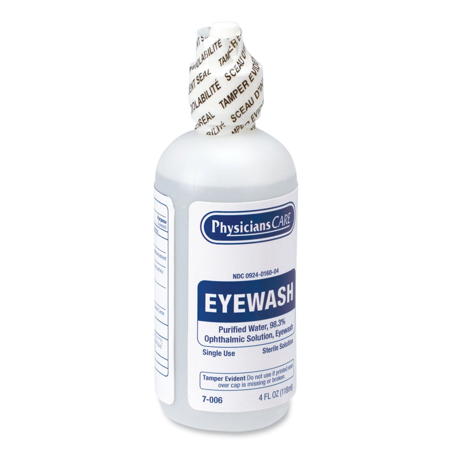 PhysiciansCare First Aid Refill Components Disposable Eye Wash, 4 oz Bottle (7006)