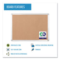 MasterVision Earth Cork Board, 36 x 24, Tan Surface, Silver Aluminum Frame (CA031790)