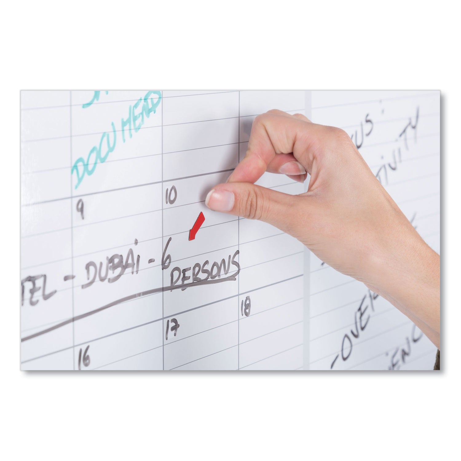 MasterVision Magnetic Dry Erase Calendar Board, One Month, 36 x 24, White Surface, Silver Aluminum Frame (GA0397830)