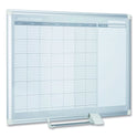 MasterVision Magnetic Dry Erase Calendar Board, One Month, 36 x 24, White Surface, Silver Aluminum Frame (GA0397830)