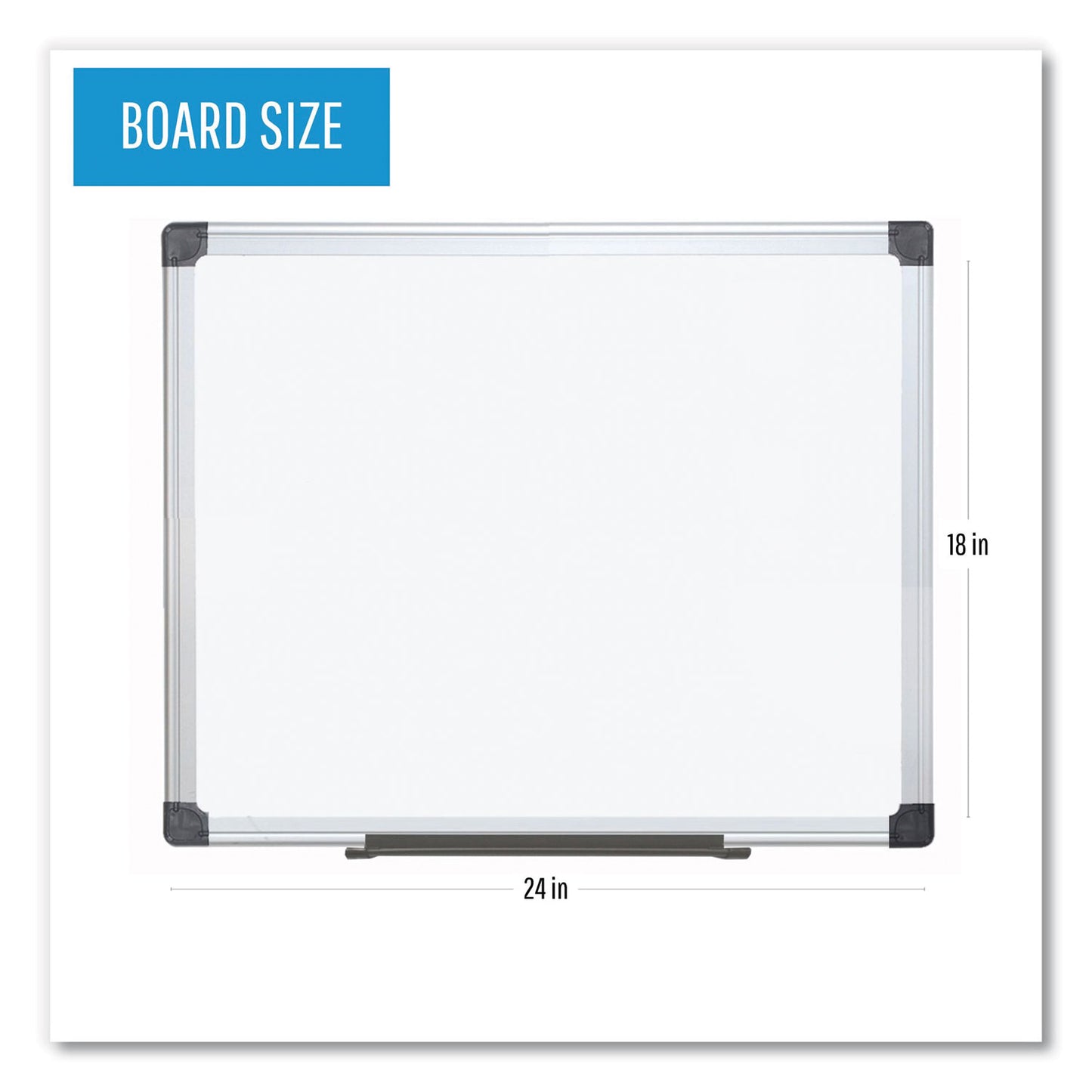 MasterVision Value Lacquered Steel Magnetic Dry Erase Board, 18 x 24, White Surface, Silver Aluminum Frame (MA0207170)