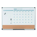 MasterVision 3-in-1 Calendar Planner, 36 x 24, White Surface, Silver Aluminum Frame (MB0707186P)