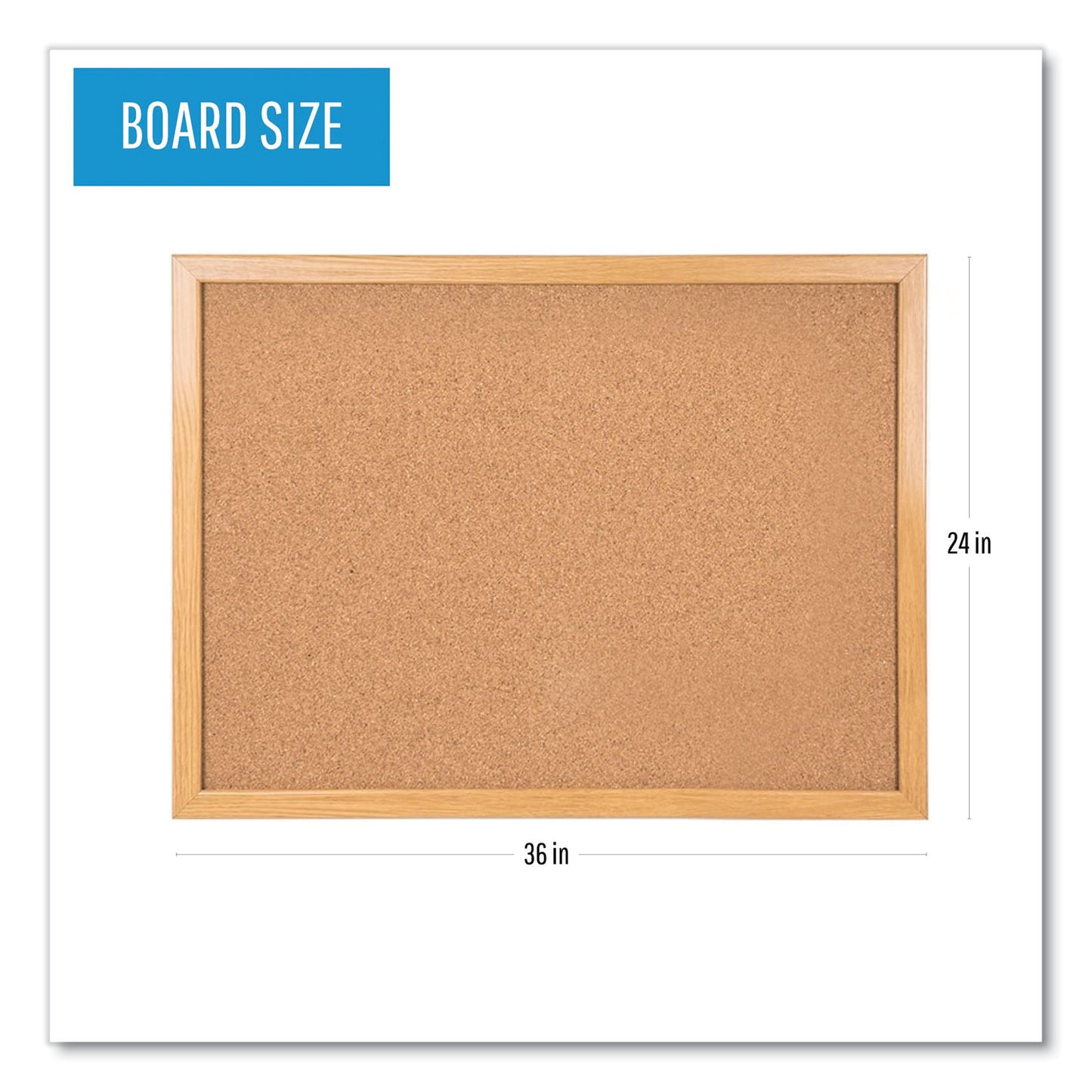 MasterVision Value Cork Bulletin Board with Oak Frame, 24 x 36, Brown Surface, Oak Frame (MC070014231)