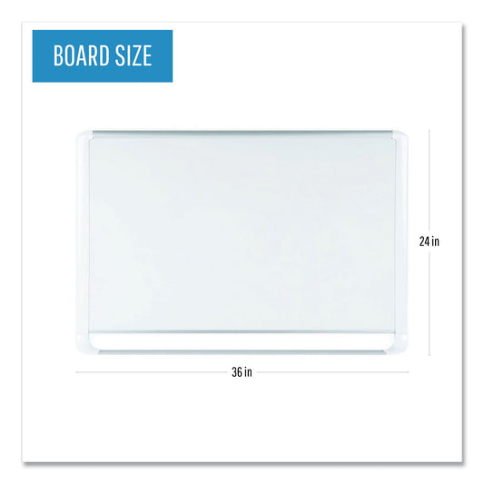 MasterVision Gold Ultra Magnetic Dry Erase Boards, 36 x 24, White Surface, White Aluminum Frame (MVI030205)