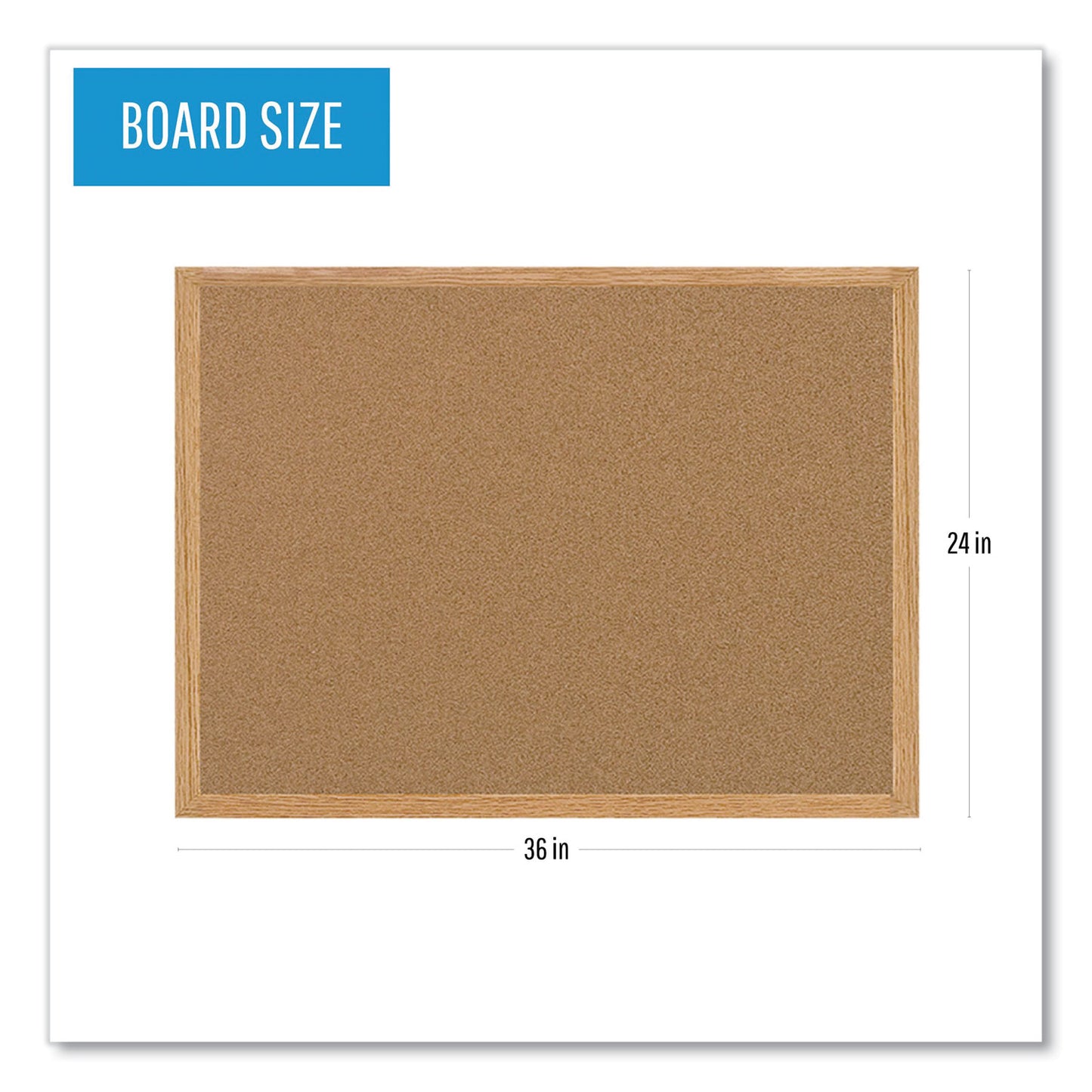 MasterVision Earth Cork Board, 36 x 24, Tan Surface, Oak Wood Frame (SB0420001233)