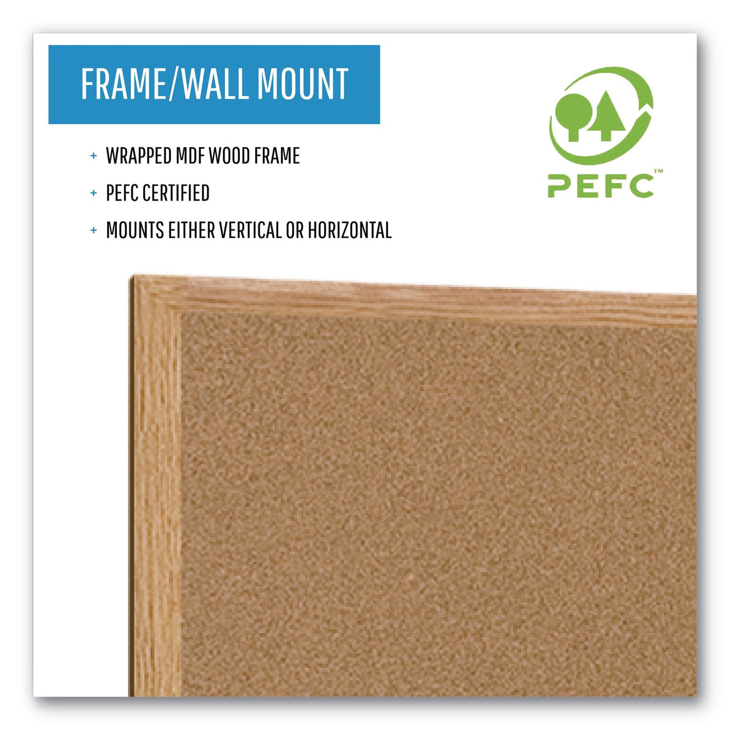 MasterVision Earth Cork Board, 36 x 24, Tan Surface, Oak Wood Frame (SB0420001233)