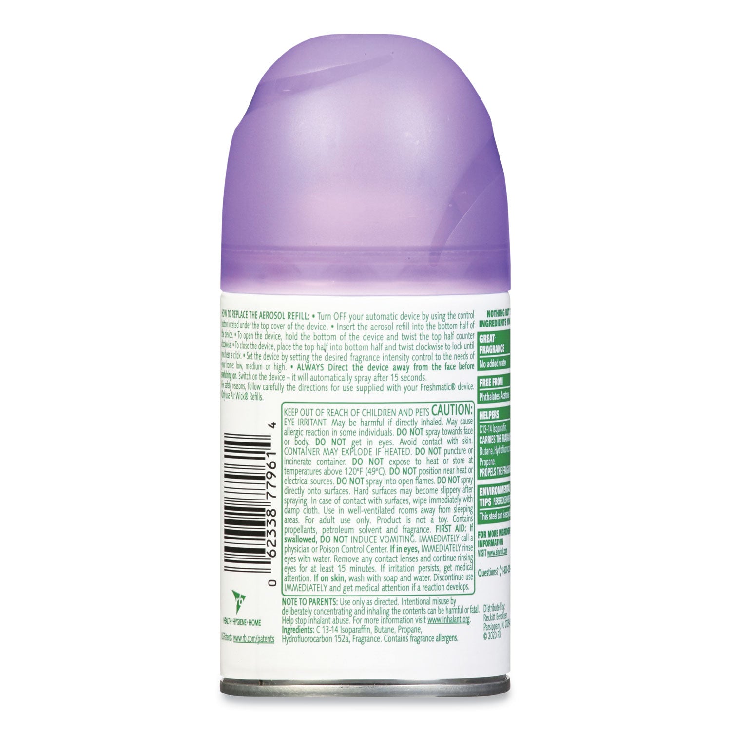 Air Wick Freshmatic Ultra Automatic Spray Refill, Lavender/Chamomile, 5.89 oz Aerosol Spray, 6/Carton (77961CT)