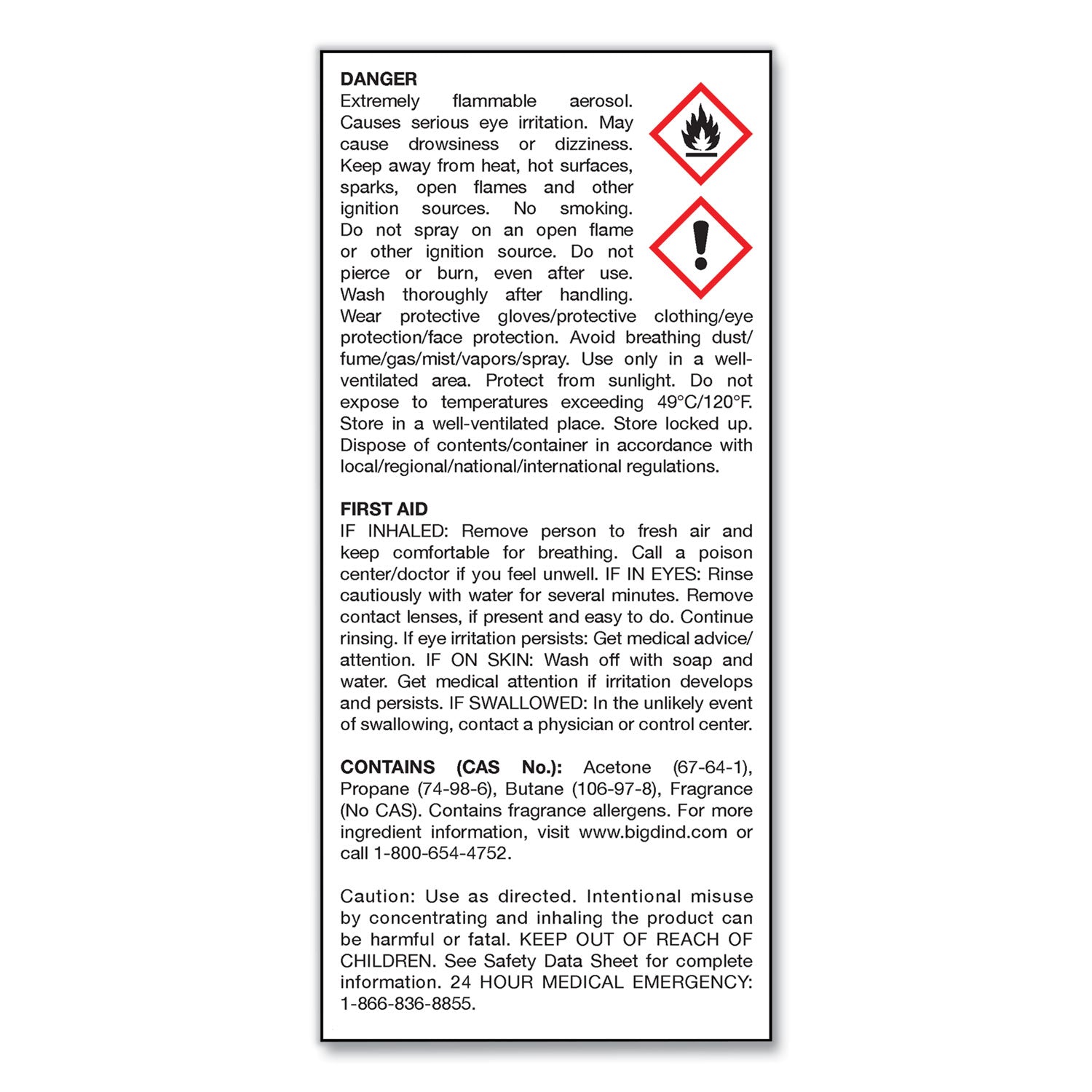 Big-D Odor Control Fogger, Mountain Air Scent, 5 oz Aerosol Spray, 12/Carton (344)