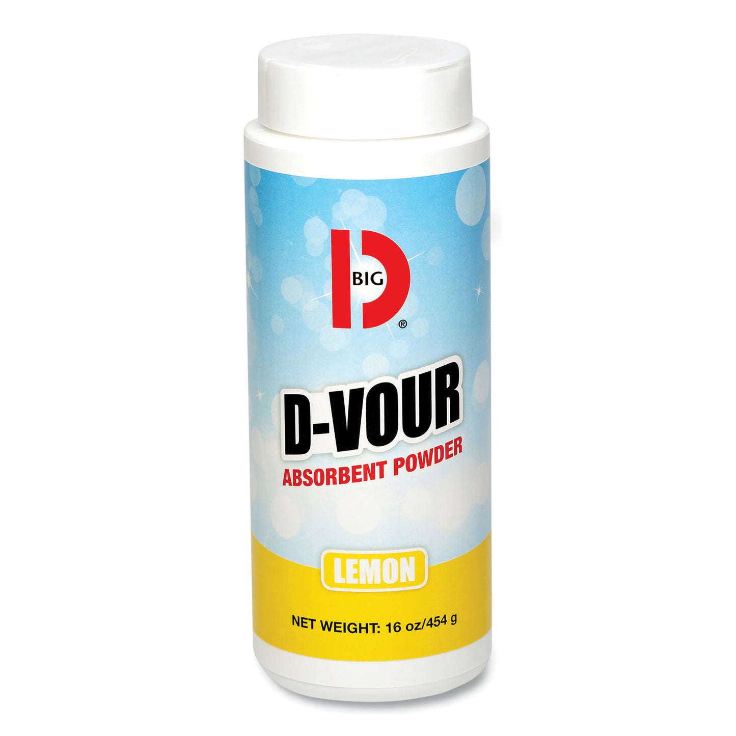 Big-D D-Vour Absorbent Powder, Lemon, 16 oz Canister, 6/Carton (166)