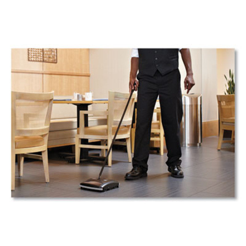 Brushless Mechanical Sweeper, 44" Handle, Black/Yellow