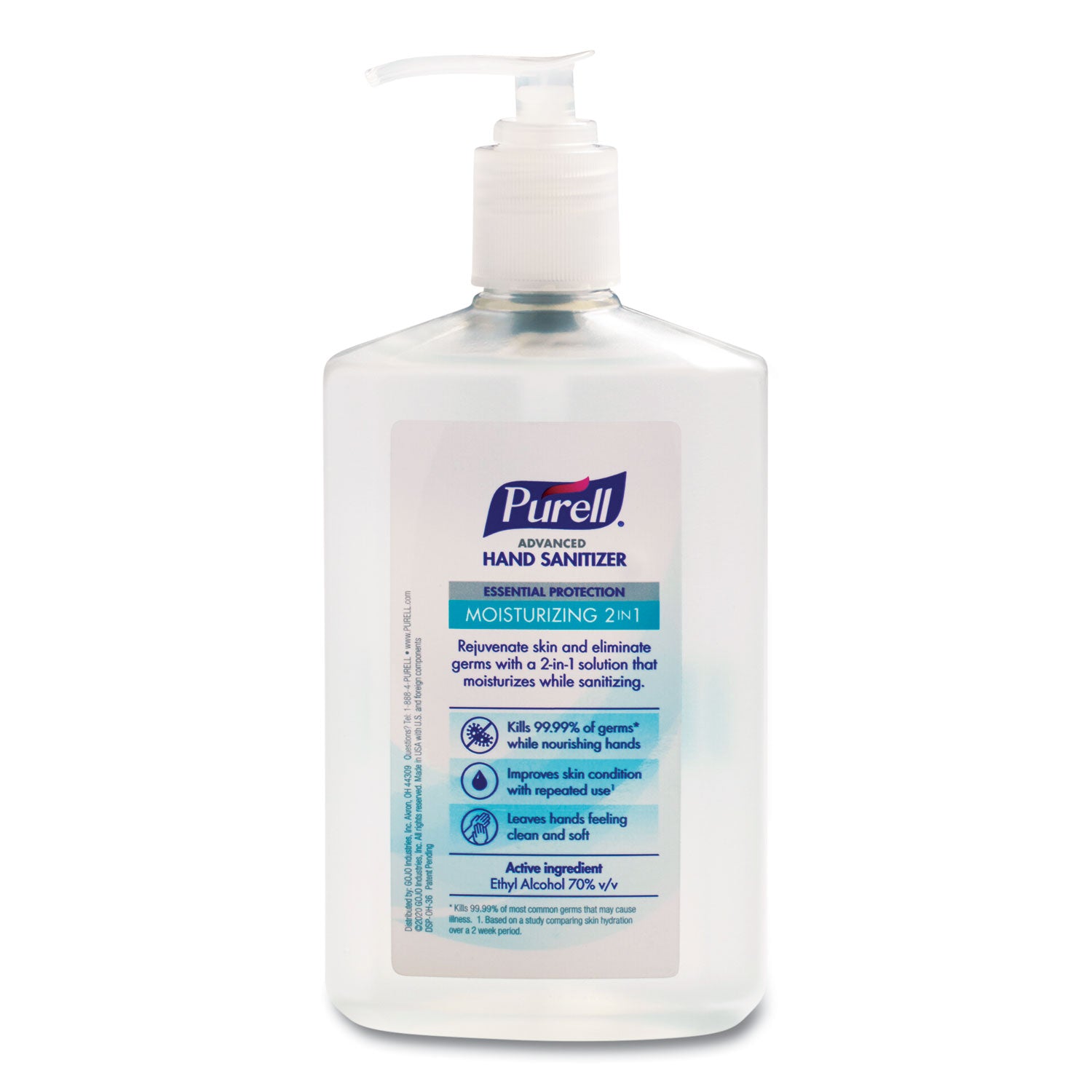 PURELL 2 in 1 Moisturizing Advanced Hand Sanitizer Gel, 12 oz Pump Bottle, Clean Scent (369812)