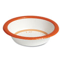 Perk Heavy-Weight Paper Bowls, 12 oz, White/Orange, 125/Pack, 4 Packs/Carton (54332CT)
