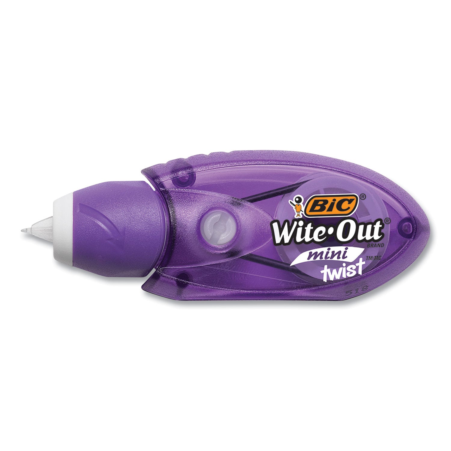 BIC Wite-Out Mini Twist Correction Tape, Non-Refillable, Blue/Fuchsia Applicators 0.2" x 314", 2/Pack (WOMTP21)
