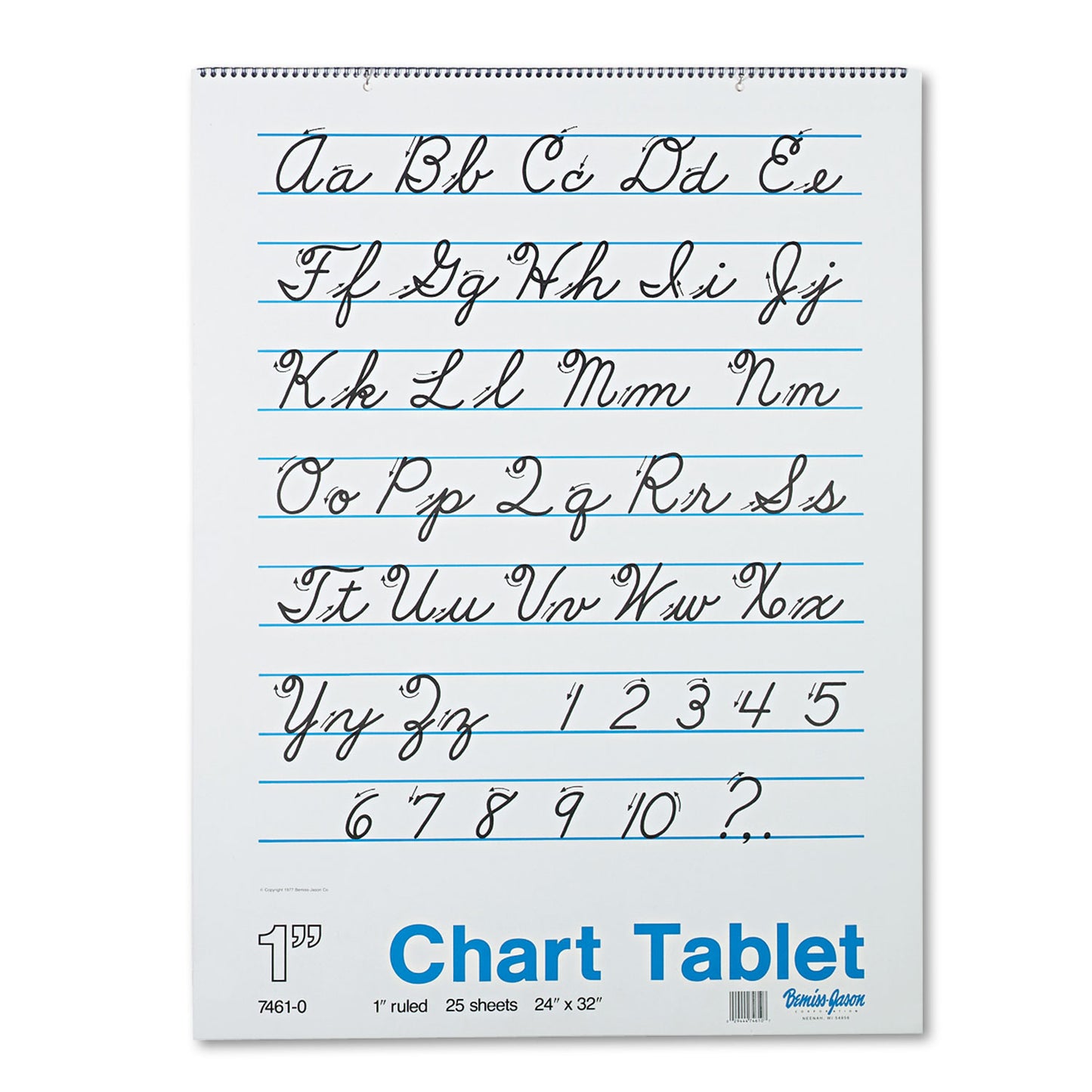 Pacon Chart Tablets, Presentation Format (1" Rule), 24 x 32, White, 25 Sheets (74610)