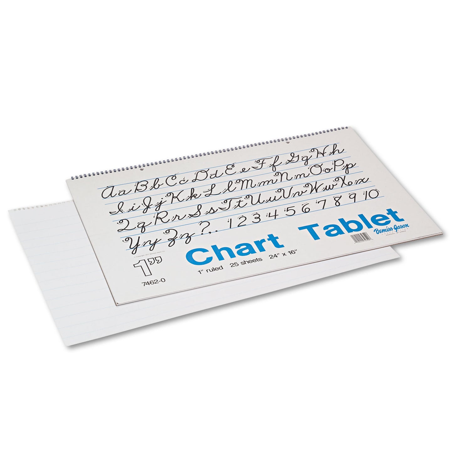 Pacon Chart Tablets, Presentation Format (1" Rule), 24 x 16, White, 25 Sheets (74620)