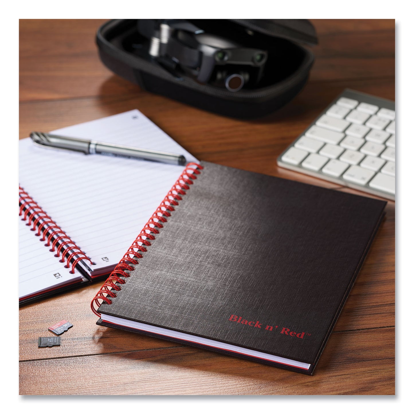  Red Hardcover Twinwire Notebooks, SCRIBZEE Compatible, 1-Subject, Wide/Legal Rule, Black Cover, (70) 9.88 x 6.88 Sheets (400110532)