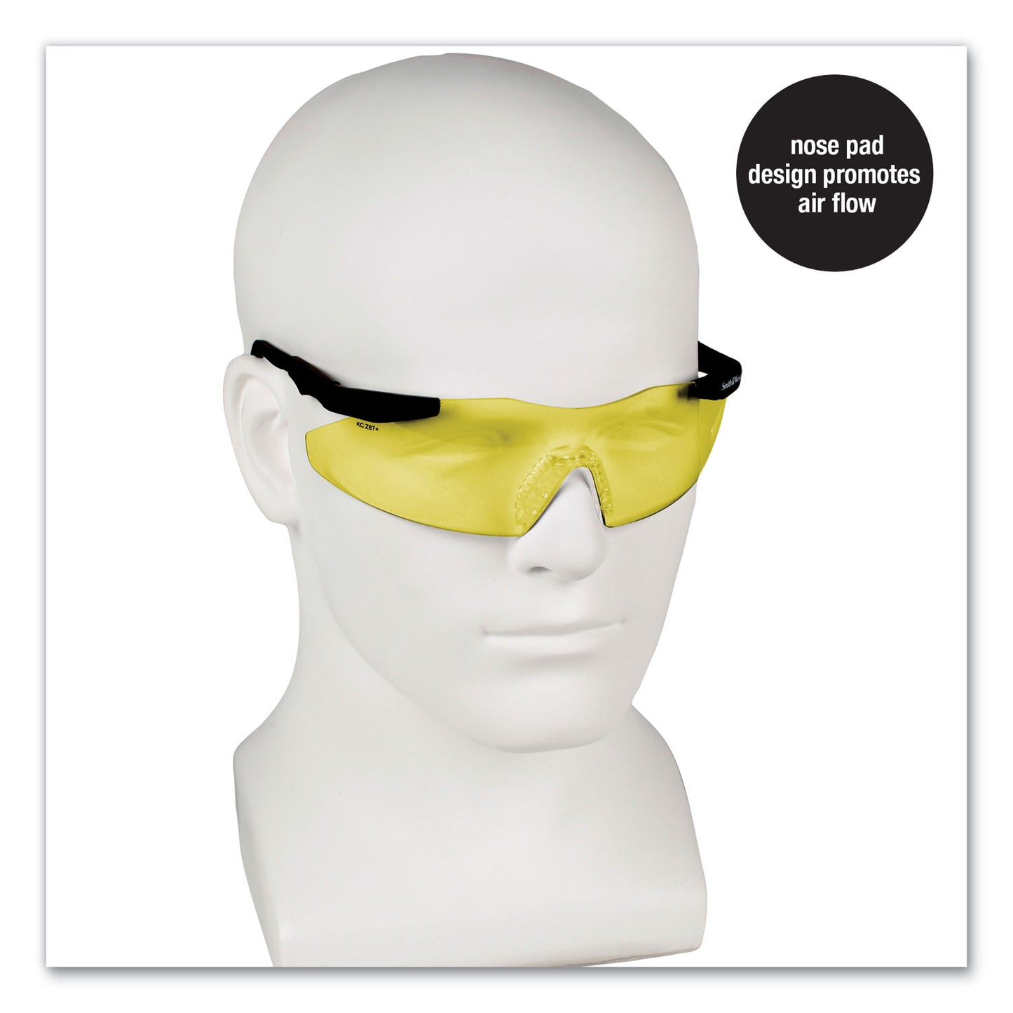  Wesson Magnum 3G Safety Eyewear, Black Frame, Yellow/Amber Lens, 12/Box (19826)