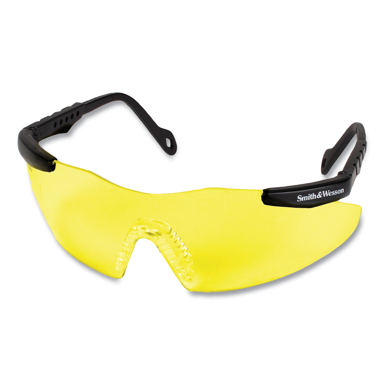  Wesson Magnum 3G Safety Eyewear, Black Frame, Yellow/Amber Lens, 12/Box (19826)