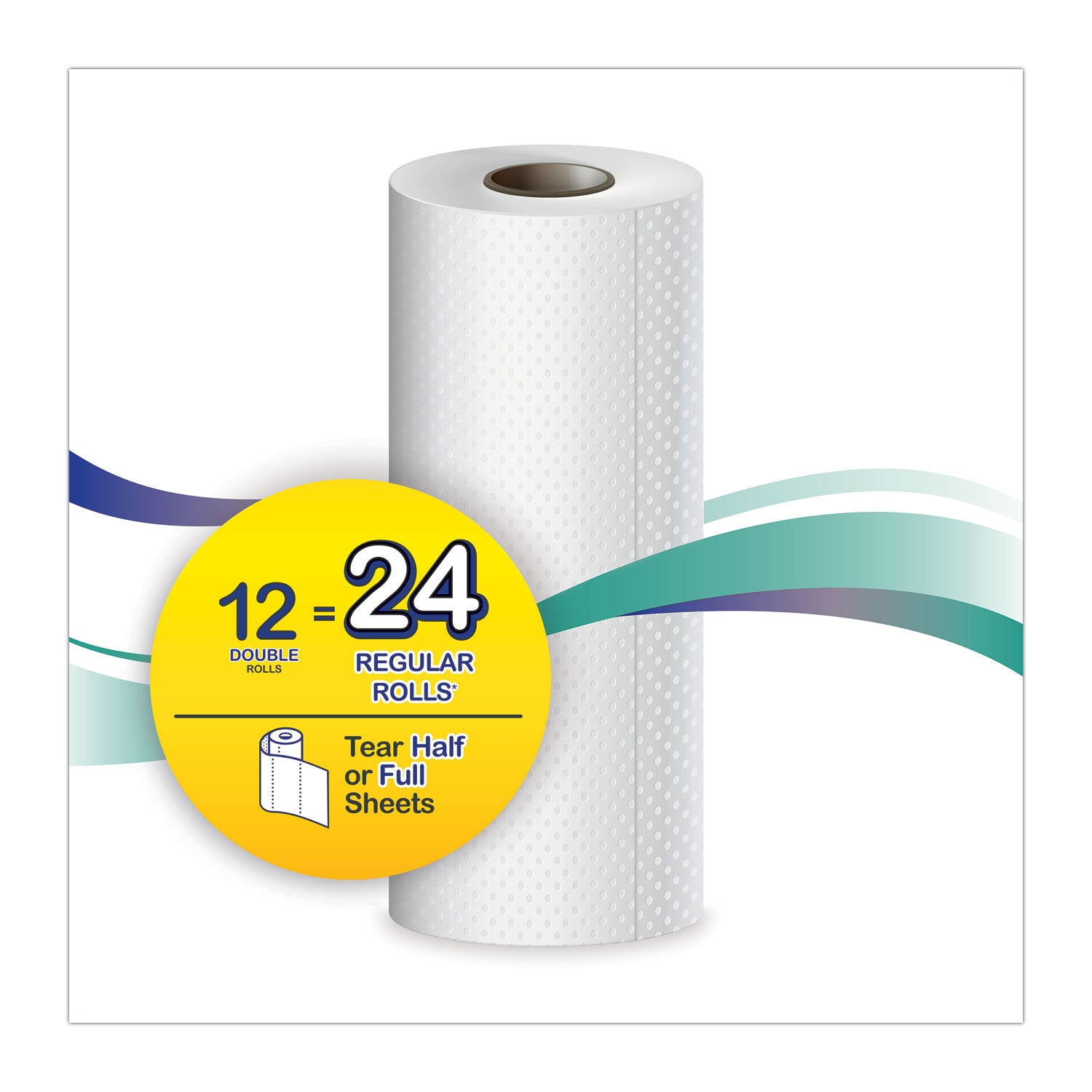 Windsoft Premium Kitchen Roll Towels, 2-Ply, 11 x 6, White, 110/Roll, 12 Rolls/Carton (12216)