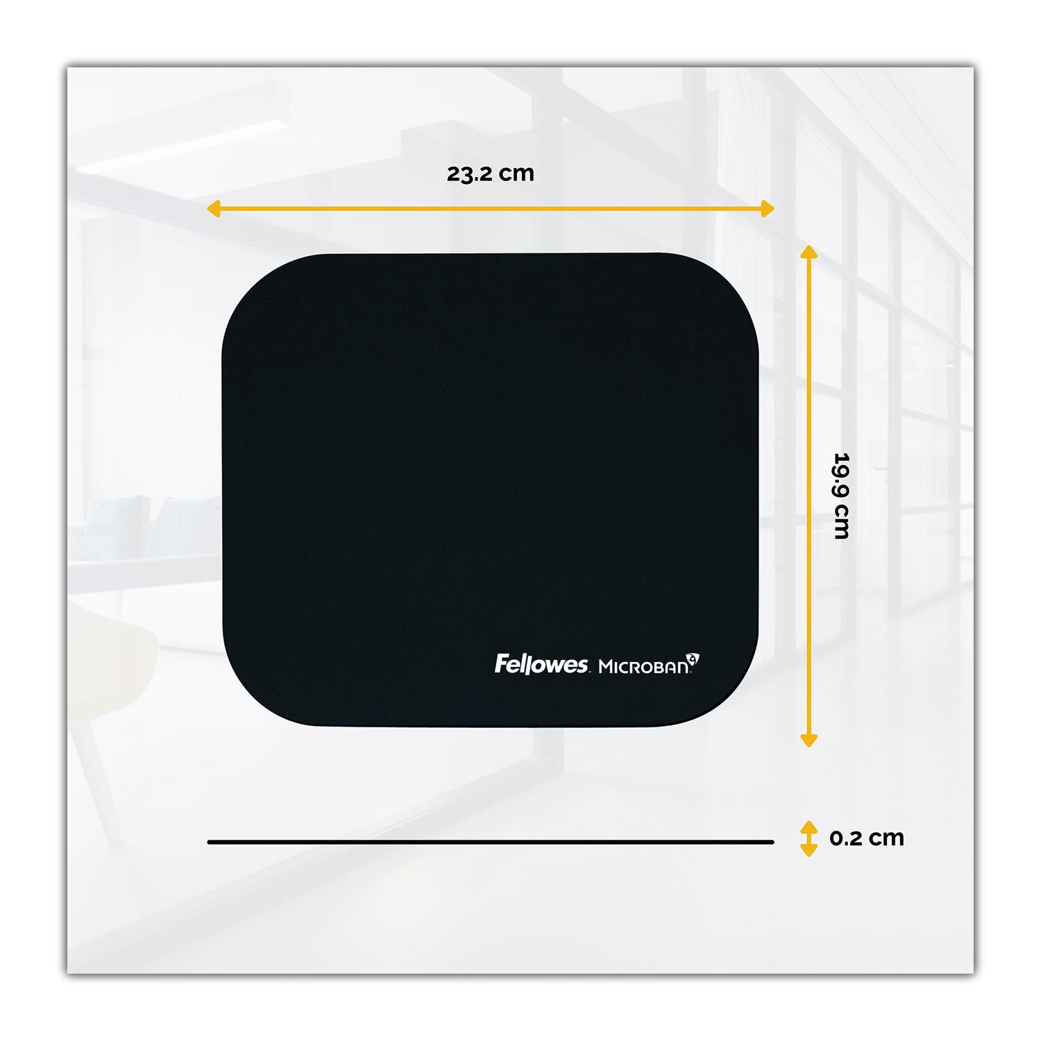 Fellowes Mouse Pad with Microban Protection, 9 x 8, Black (5933901)