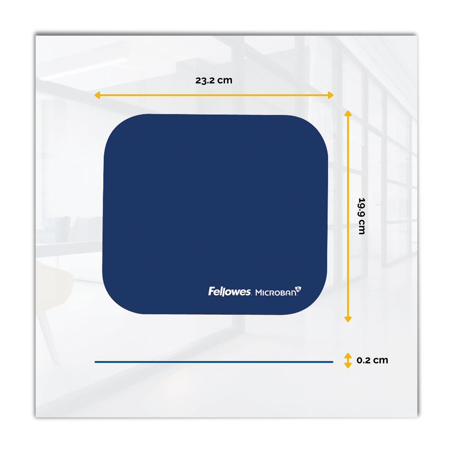 Fellowes Mouse Pad with Microban Protection, 9 x 8, Navy (5933801)