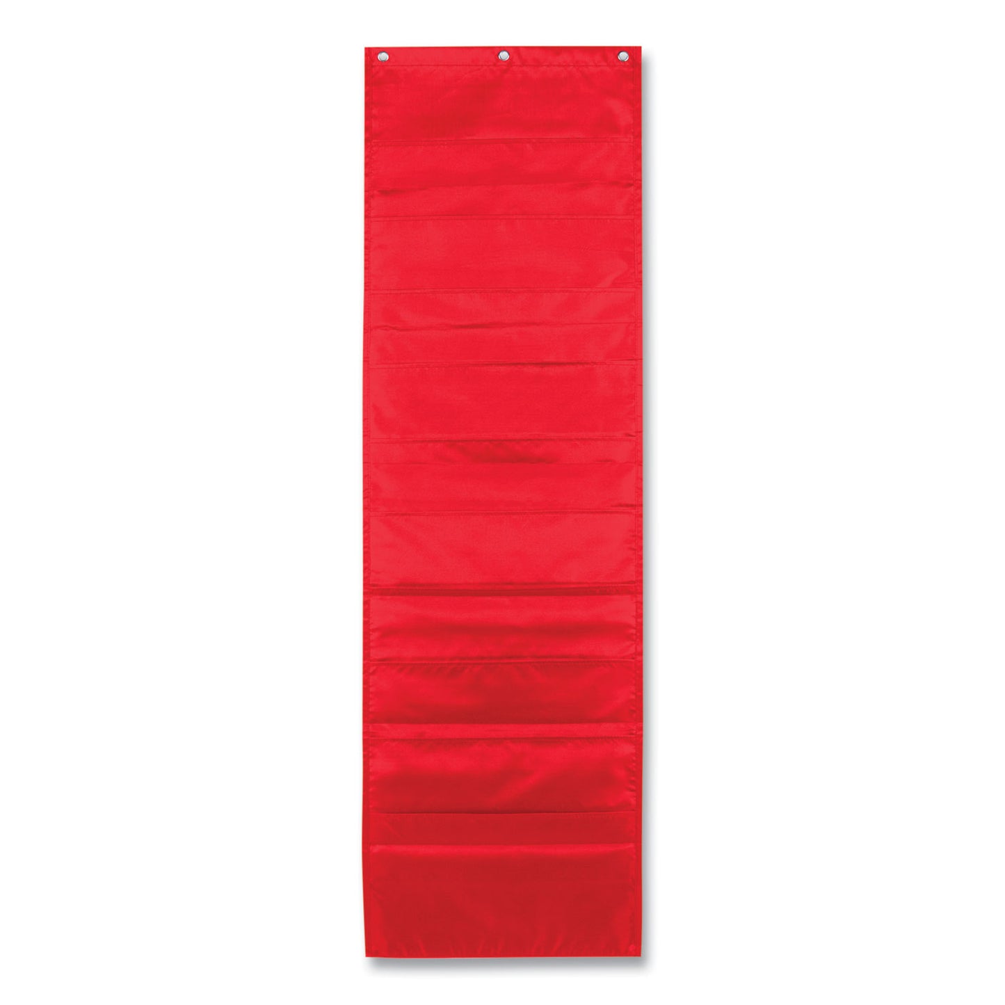 Carson-Dellosa Storage Pocket Chart, 10 Pockets, Hanger Grommets, 14 x 47, Red (CD5653)