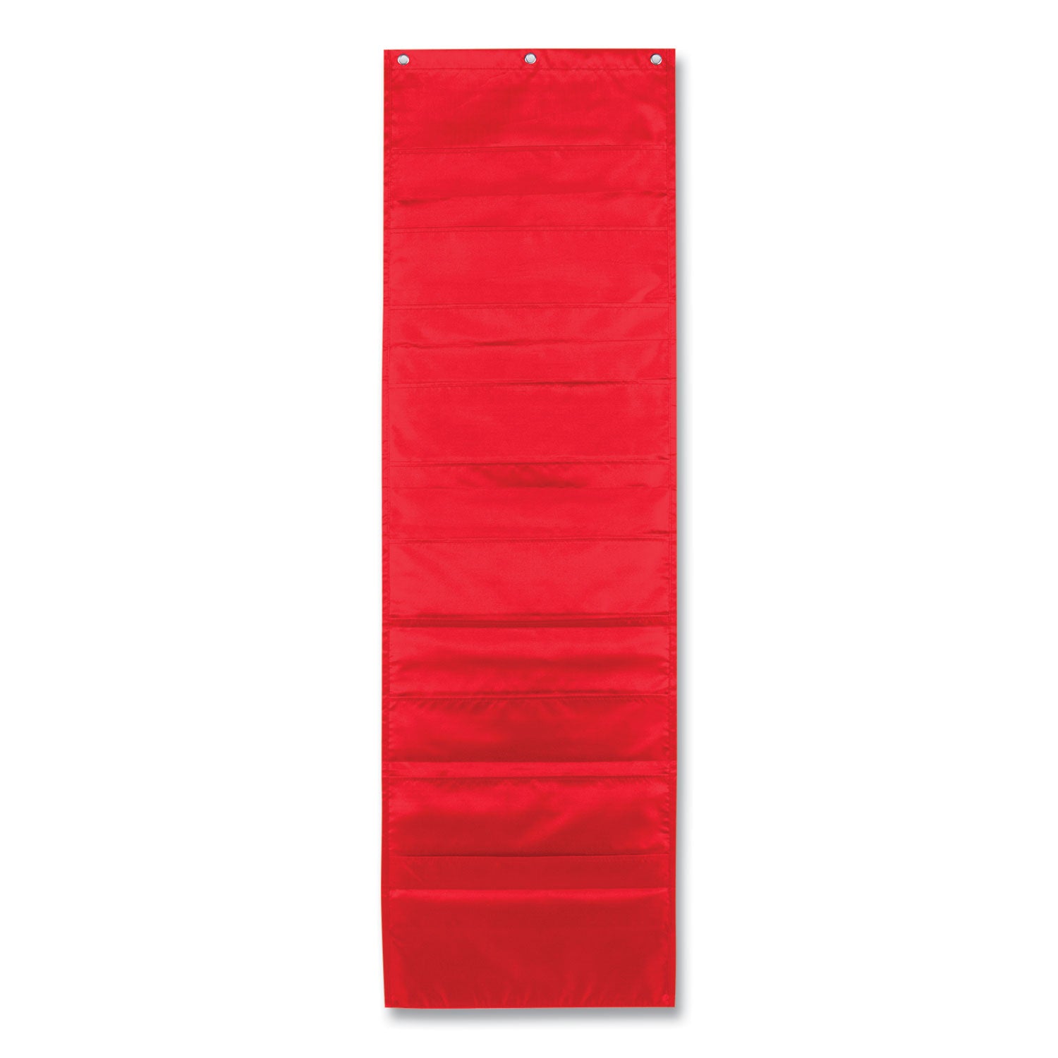 Carson-Dellosa Storage Pocket Chart, 10 Pockets, Hanger Grommets, 14 x 47, Red (CD5653)