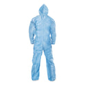 KleenGuard A65 Zipper Front Flame-Resistant Hooded Coveralls, Elastic Wrist and Ankles, X-Large, Blue, 25/Carton (45324)