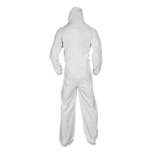 KleenGuard A20 Breathable Particle Protection Coveralls, Elastic Back, Hood and Boots, 4X-Large, White, 20/Carton (49127)