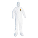 KleenGuard A20 Breathable Particle Protection Coveralls, Elastic Back, Hood and Boots, 4X-Large, White, 20/Carton (49127)