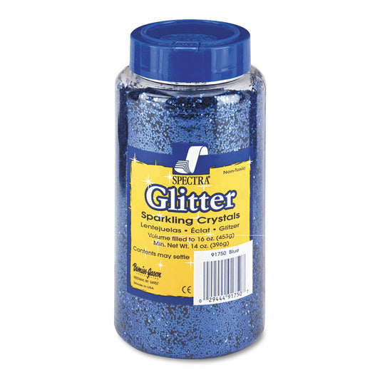 Pacon Spectra Glitter, 0.04 Hexagon Crystals, Blue, 16 oz Shaker-Top Jar (91750)