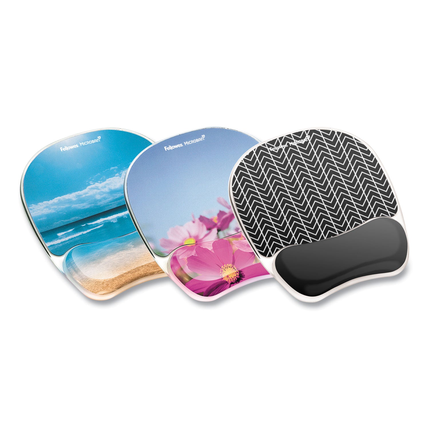 Fellowes Photo Gel Mouse Pad with Wrist Rest with Microban Protection, 7.87 x 9.25, Sandy Beach Design (9179301)