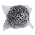 Boardwalk Stainless Steel Scrubber, Large Size, 2.5 x 2.75, Steel Gray, 12/Carton (50)