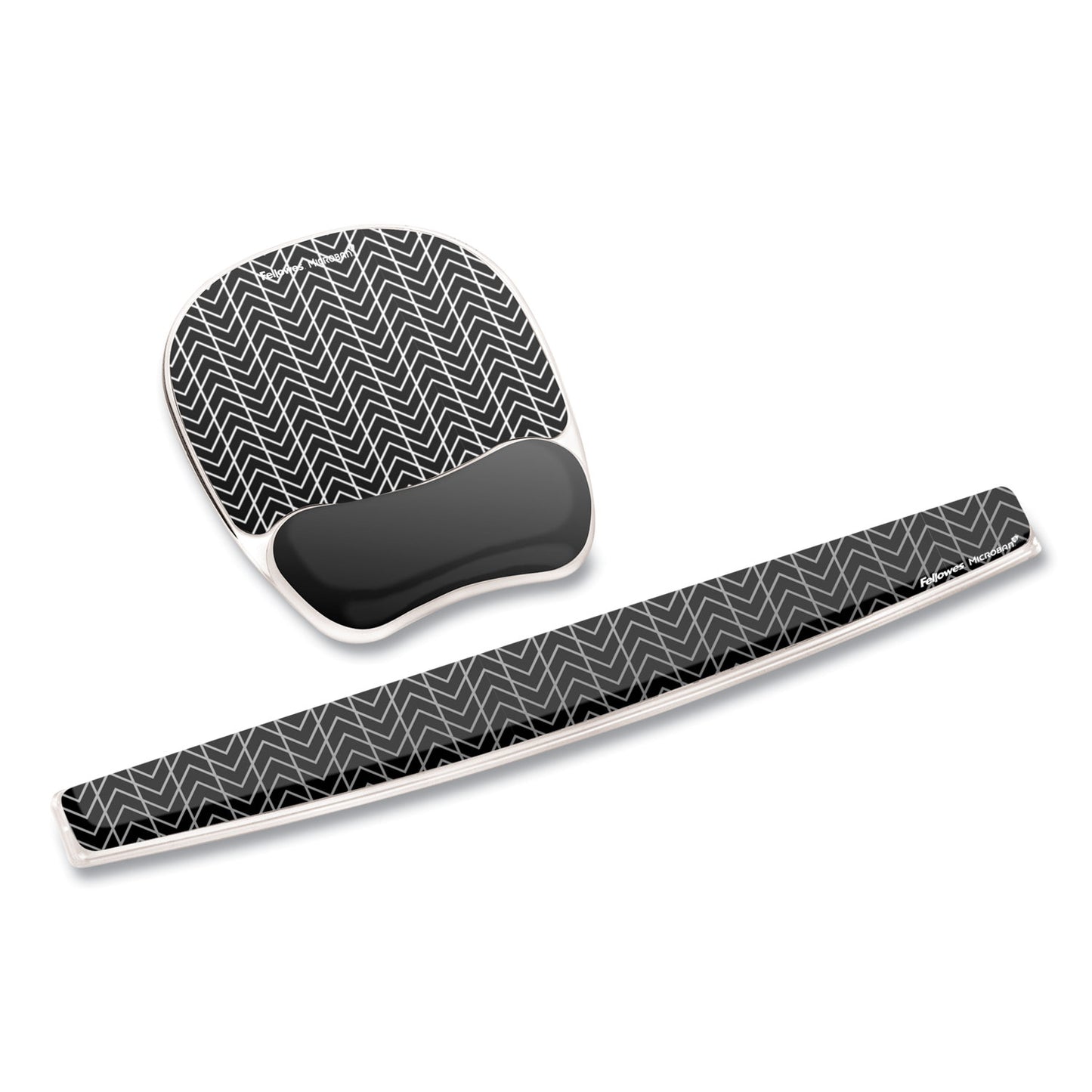 Fellowes Photo Gel Keyboard Wrist Rest with Microban Protection, 18.5 x 2.31, Chevron Design (9550001)