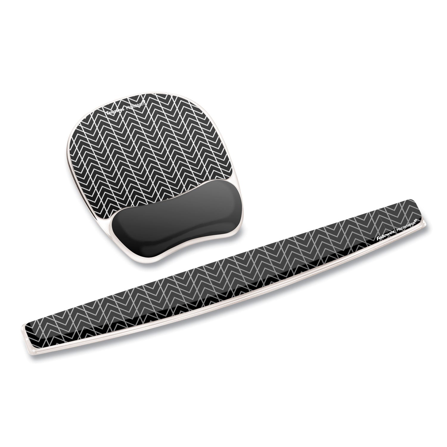 Fellowes Photo Gel Keyboard Wrist Rest with Microban Protection, 18.5 x 2.31, Chevron Design (9550001)