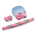 Fellowes Photo Gel Mouse Pad with Wrist Rest with Microban Protection, 9.25 x 7.87, Pink Flowers Design (9179001)