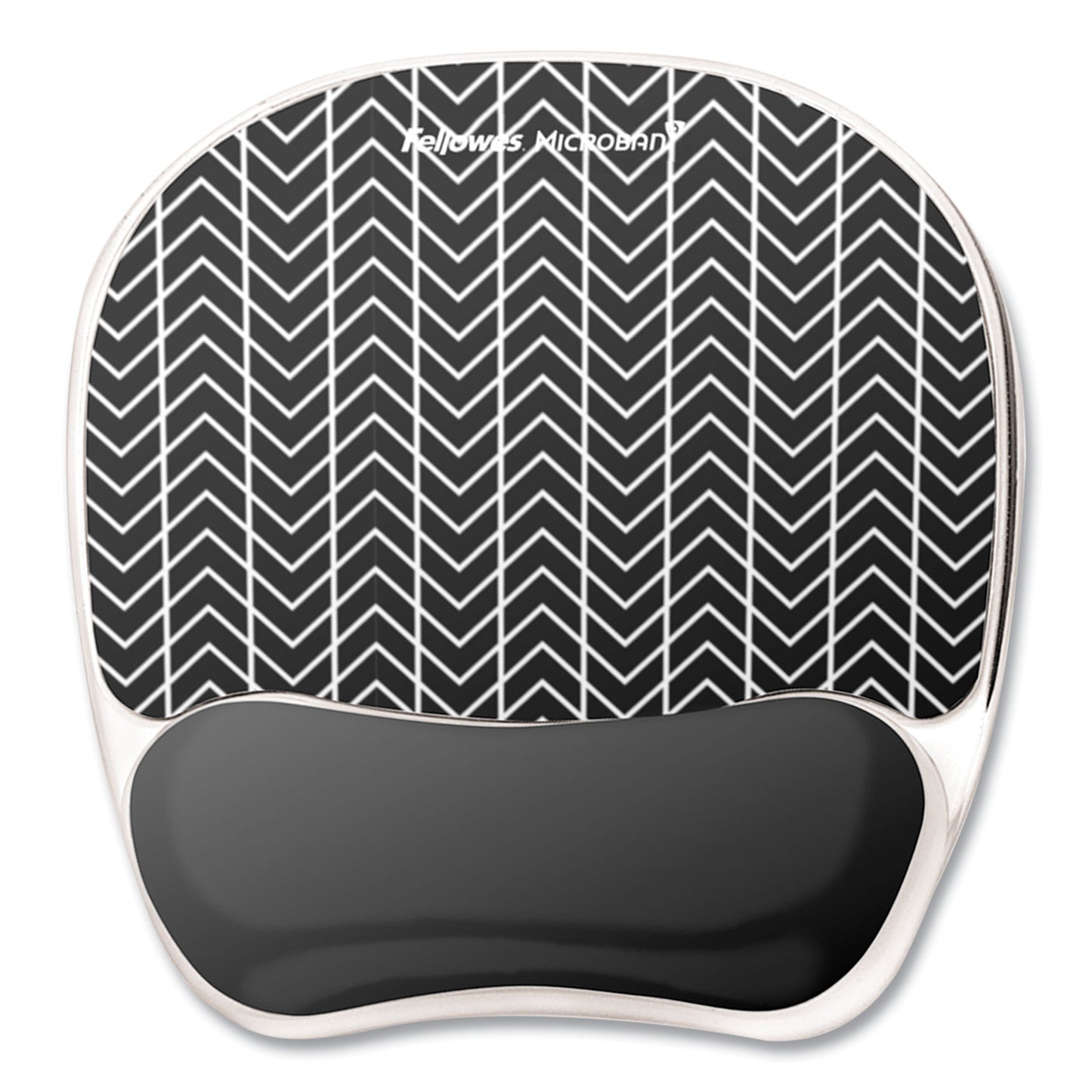 Fellowes Photo Gel Mouse Pad with Wrist Rest with Microban Protection, 7.87 x 9.25, Chevron Design (9549901)