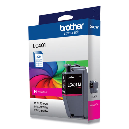 Brother LC401MS Ink, 200 Page-Yield, Magenta