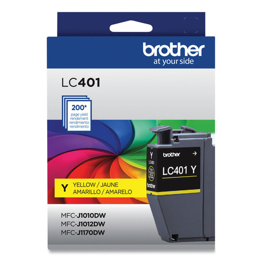 Brother LC401YS Ink, 200 Page-Yield, Yellow