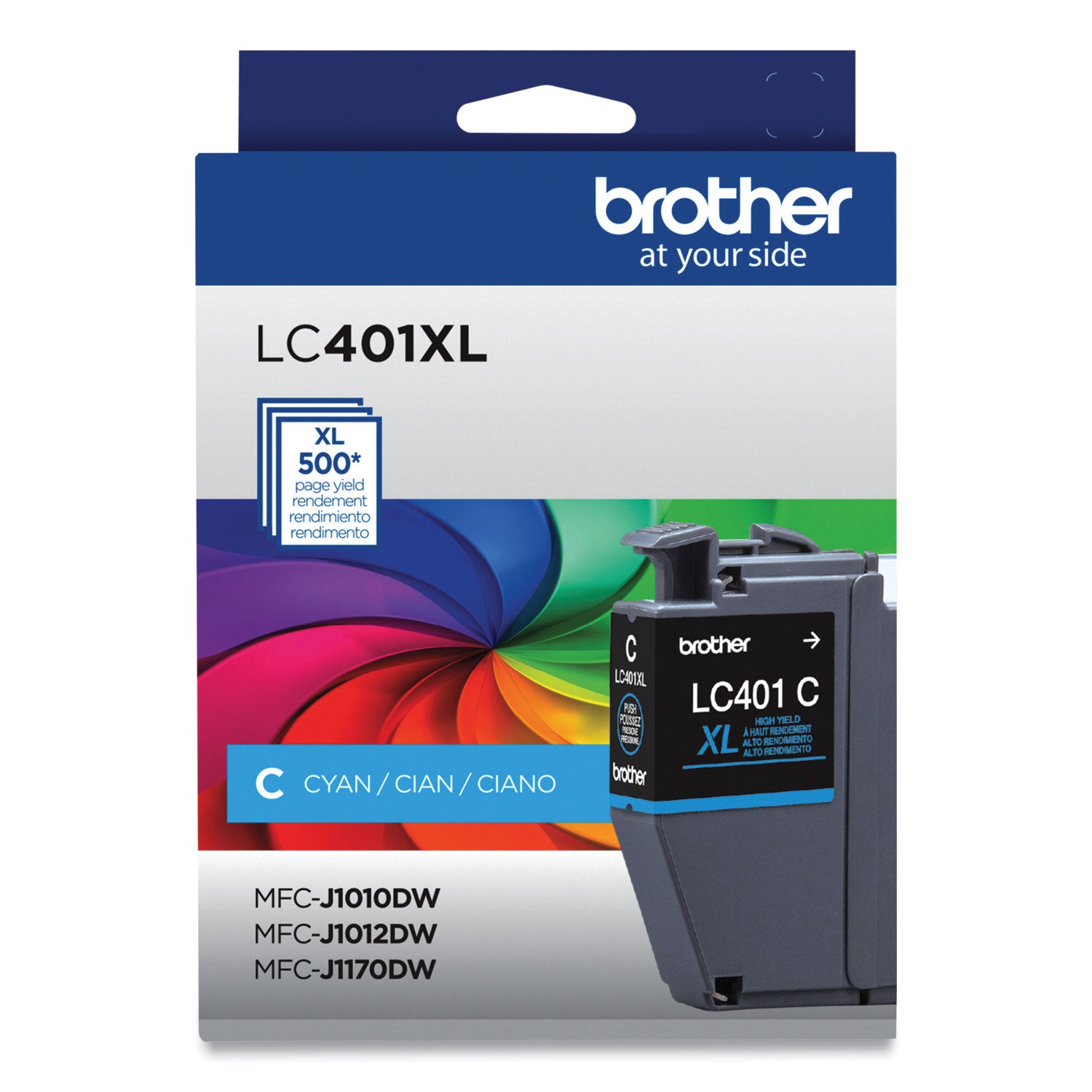 Brother LC401XLCS High-Yield Ink, 500 Page-Yield, Cyan