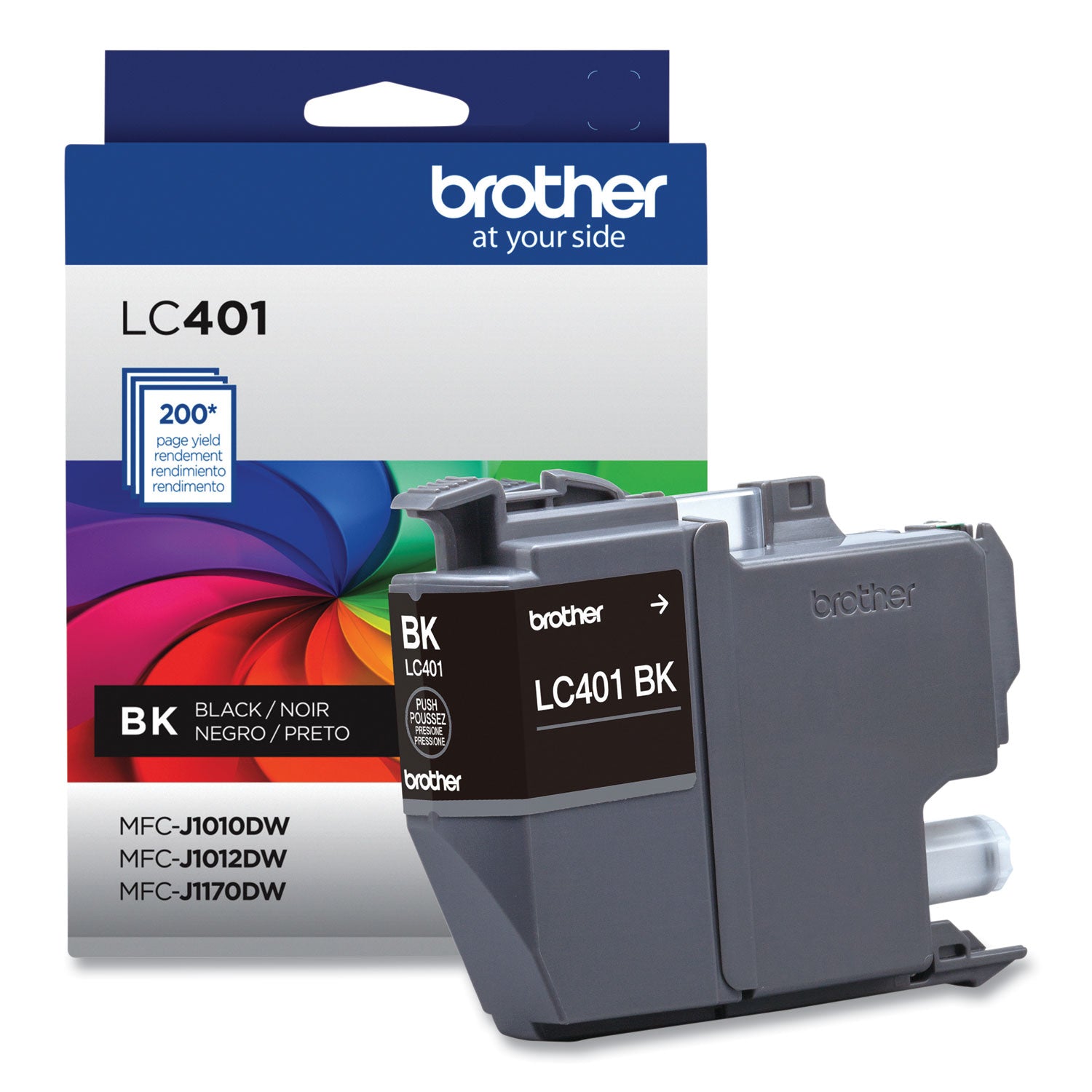 Brother LC401BKS Ink, 200 Page-Yield, Black