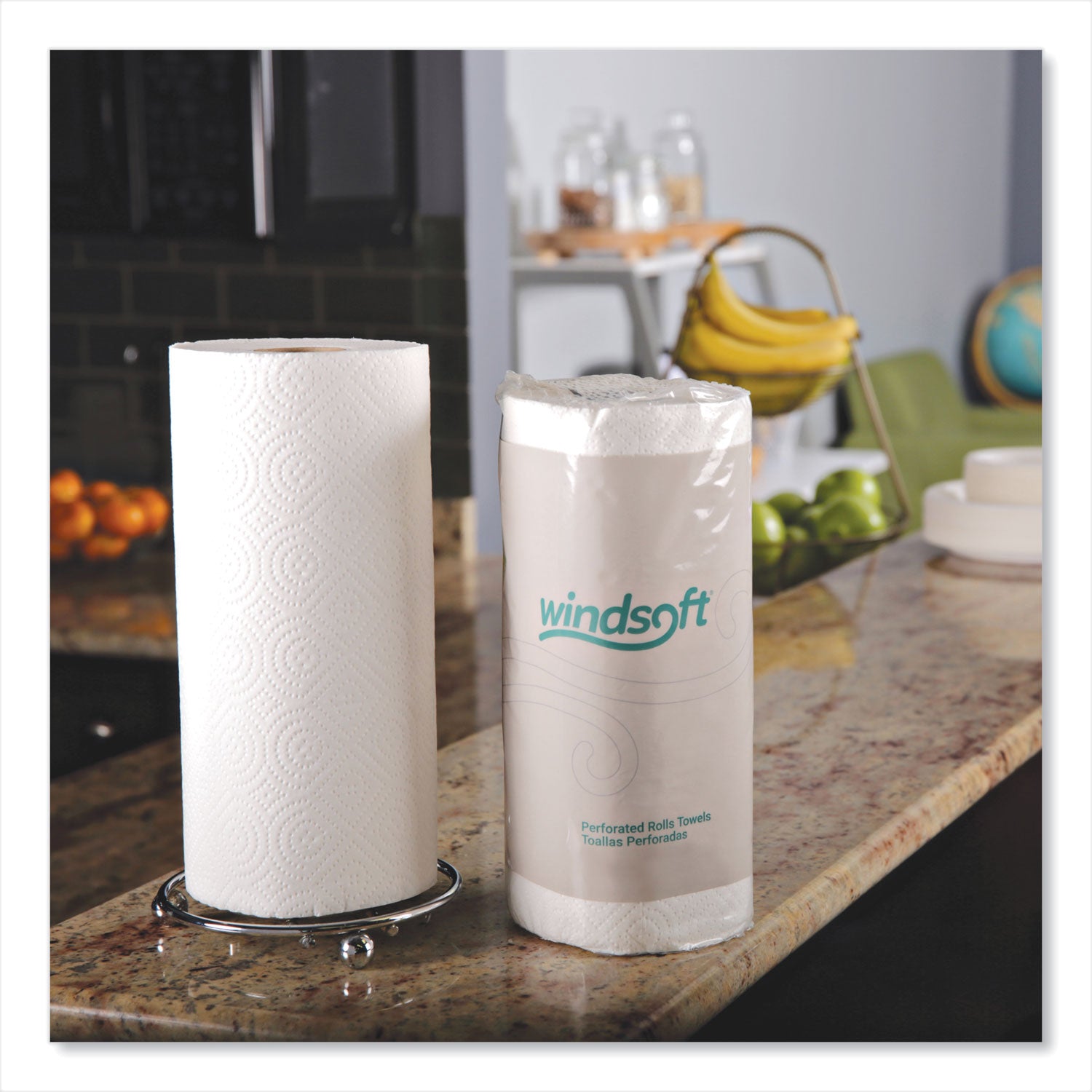 Windsoft Kitchen Roll Towels, 2-Ply, 11 x 8.8, White, 100/Roll (1220RL)