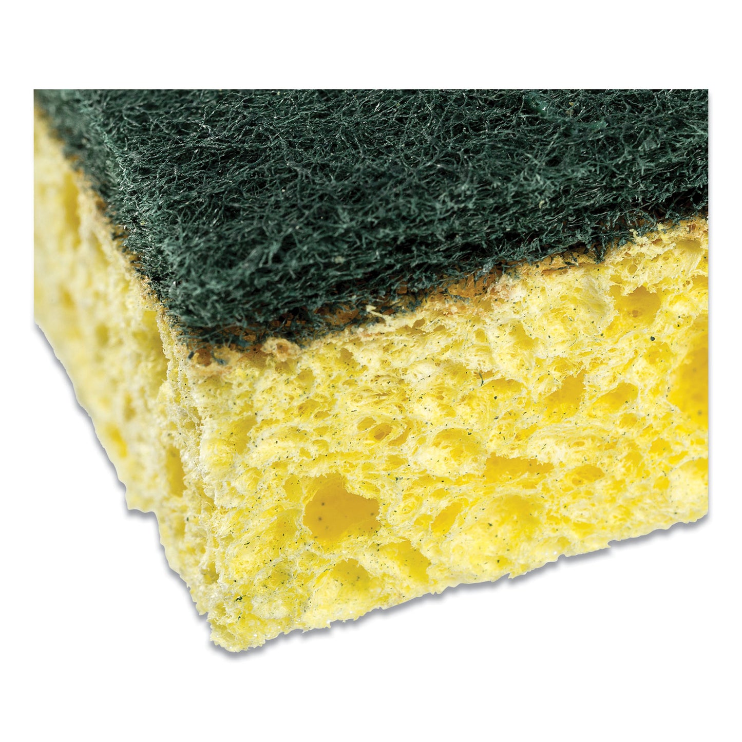 AmerCareRoyal Heavy-Duty Scrubbing Sponge, 3.5 x 6, 0.85" Thick, Yellow/Green, 20/Carton (S740C20)