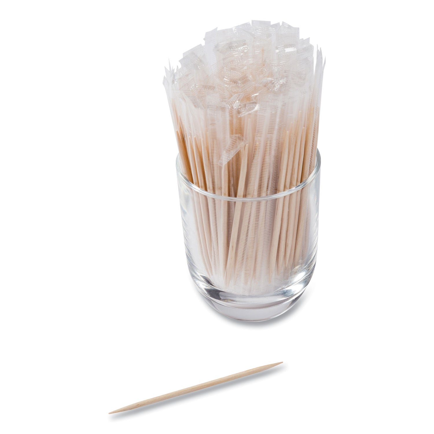 AmerCareRoyal Mint Cello-Wrapped Wood Toothpicks, 2.5", Natural, 1,000/Box, 15 Boxes/Carton (RM115)