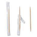 AmerCareRoyal Cello-Wrapped Round Wood Toothpicks, 2.5", Natural, 1,000/Box, 15 Boxes/Carton (RIW15)